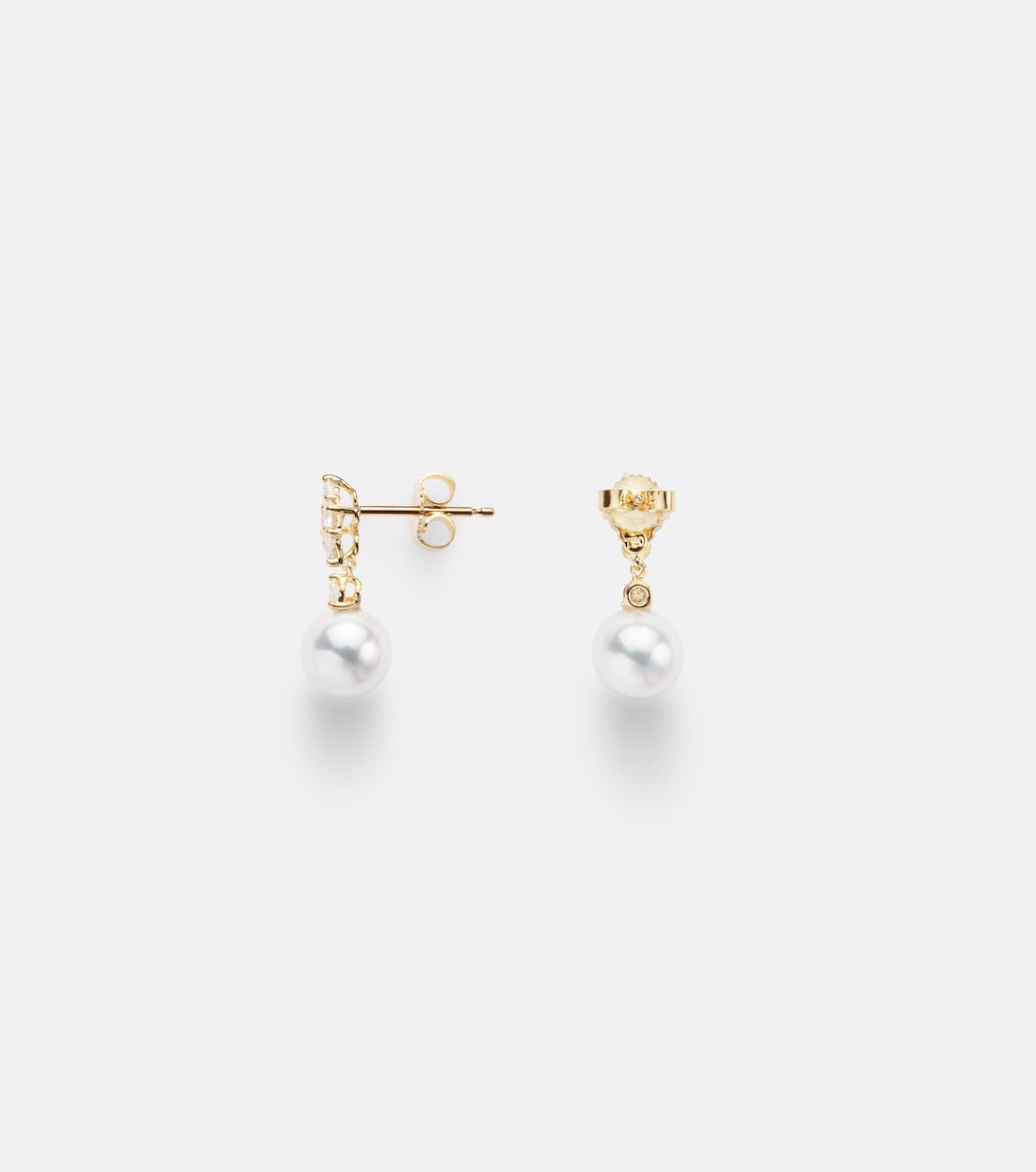 Ohrringe aus 18kt Gelbgold mit Diamanten und Südseeperlen | Mikimoto