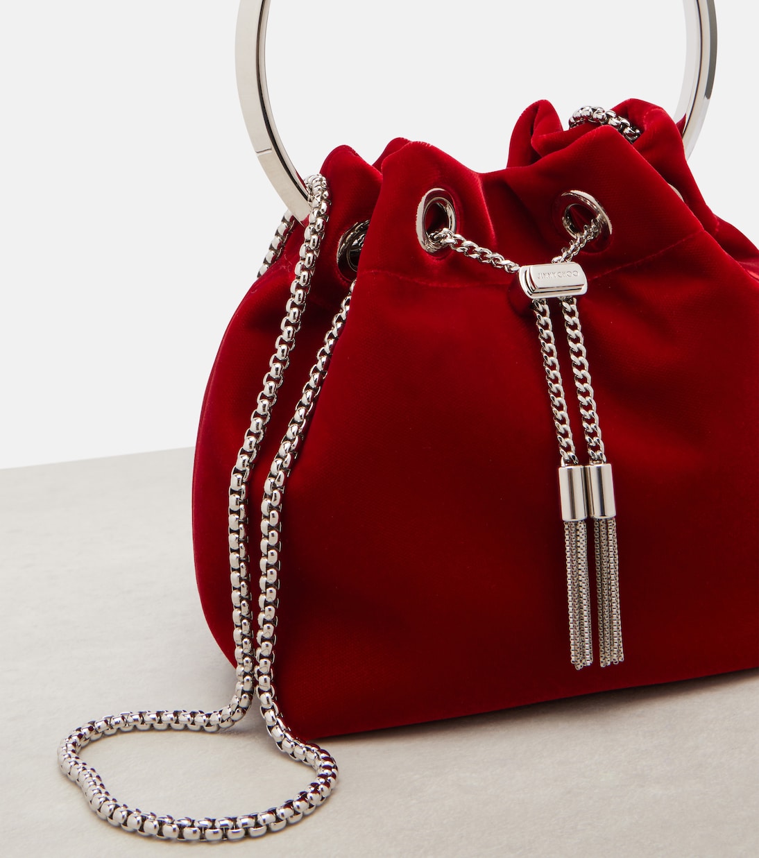 Bucket Bag Bon Bon aus Samt | Jimmy Choo