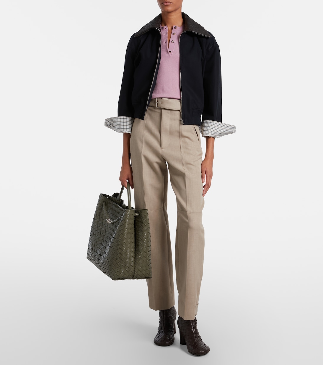 Andiamo Intrecciato Large leather tote bag | Bottega Veneta