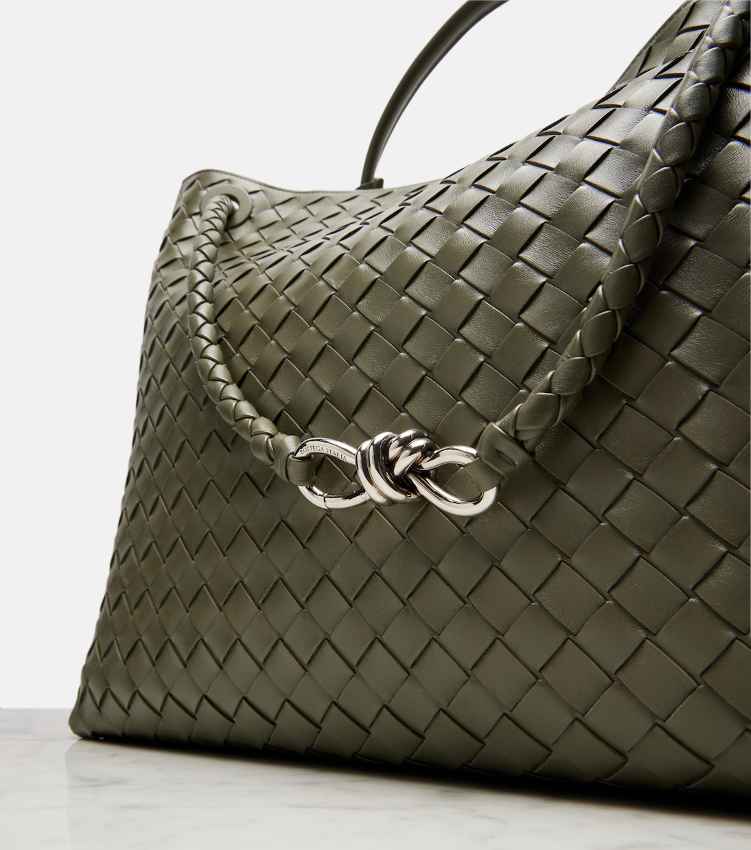 Andiamo Intrecciato Large leather tote bag | Bottega Veneta