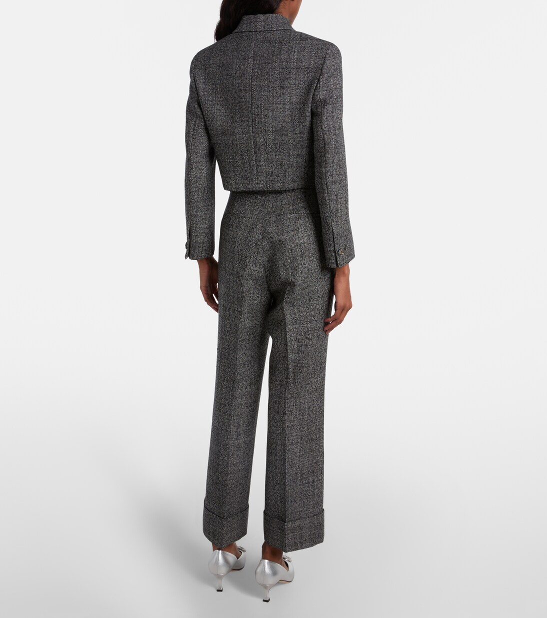 Gerade High-Rise-Hose aus Wolle | Gucci