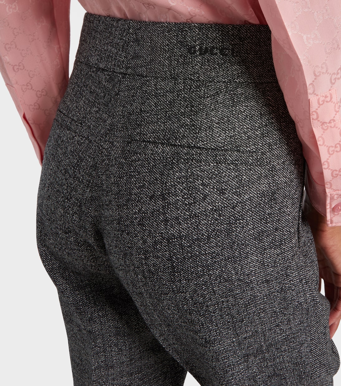 Gerade High-Rise-Hose aus Wolle | Gucci