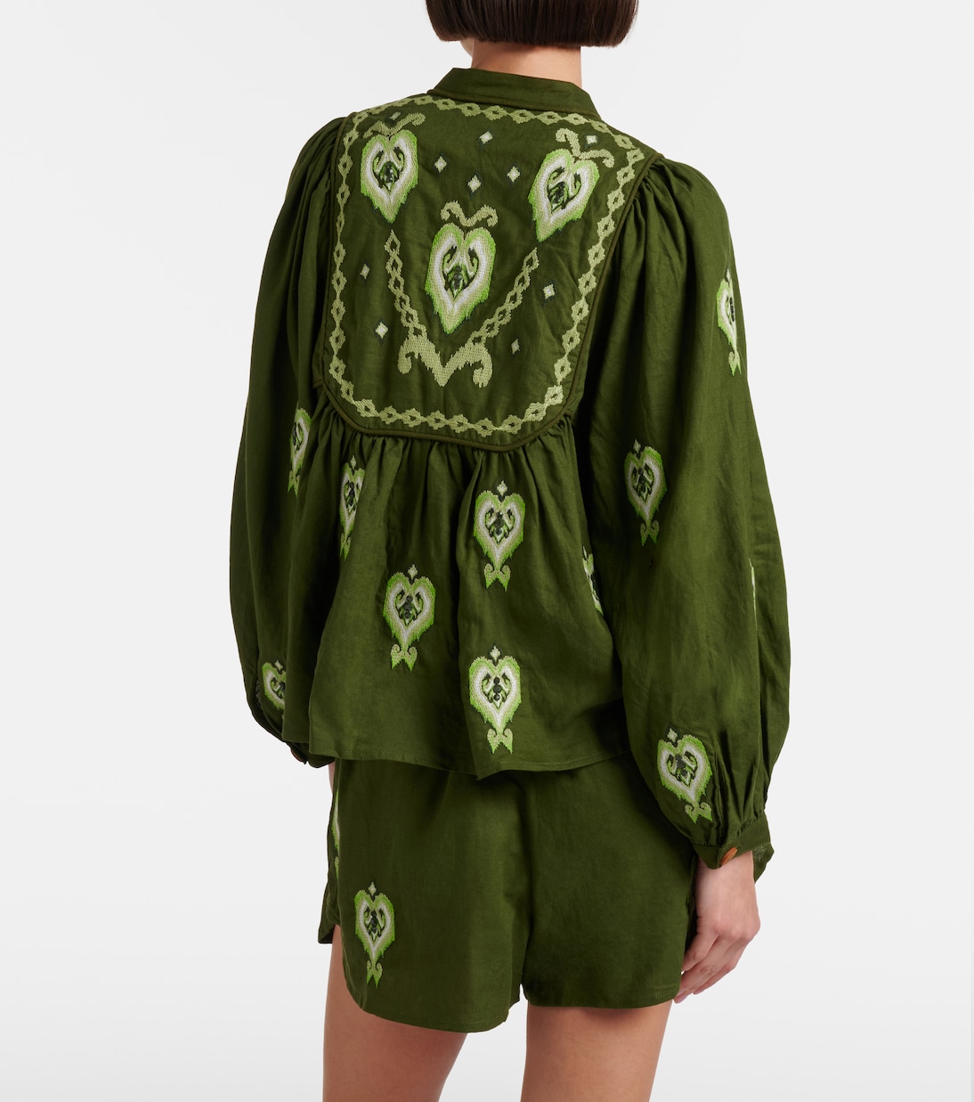 Bedruckte Bluse aus einem Leinengemisch | Farm Rio