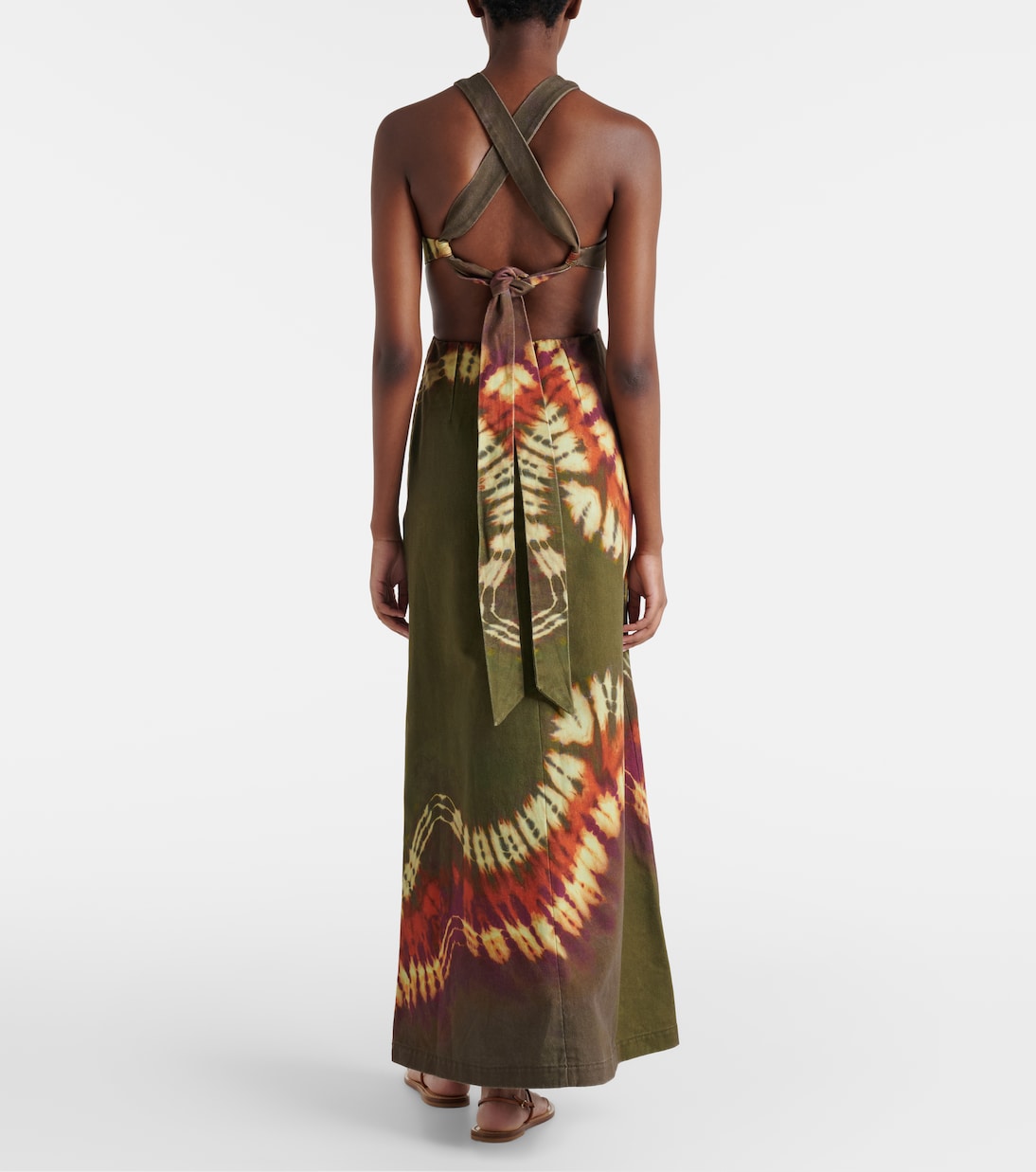 Marilyn dyed denim midi dress | Alémais