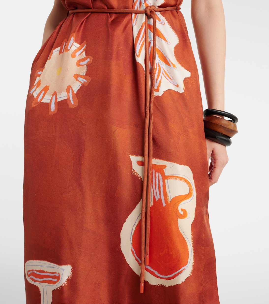 X LRNCE Midikleid Soleil D'Amour aus Seide | Alémais