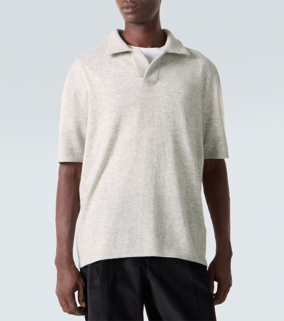 Wool and cashmere polo sweater | Allude