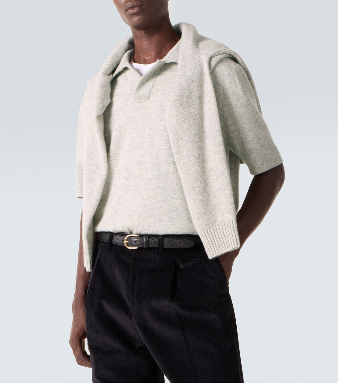 Wool and cashmere polo sweater | Allude