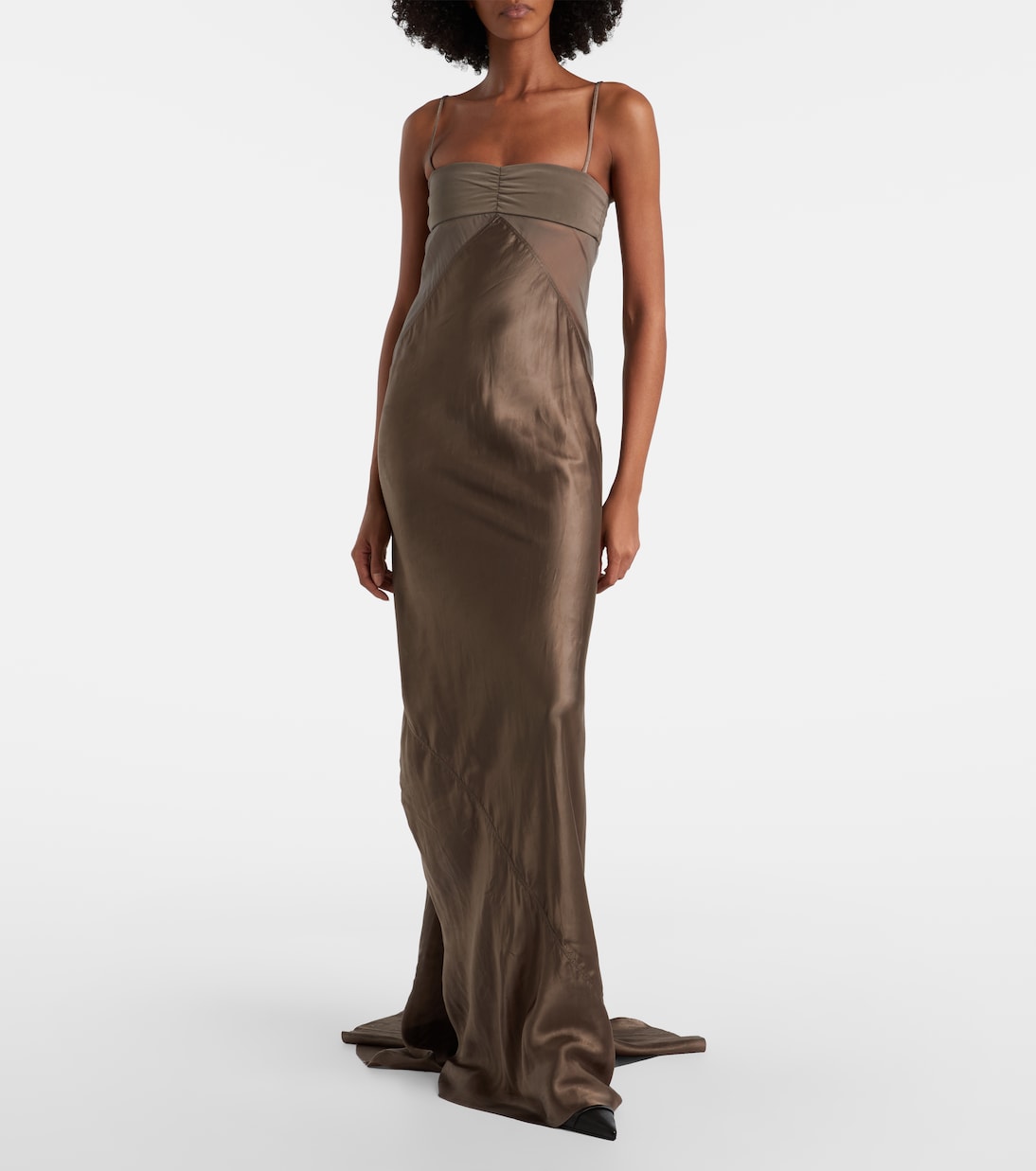 Combo silk-trimmed satin gown | Rick Owens