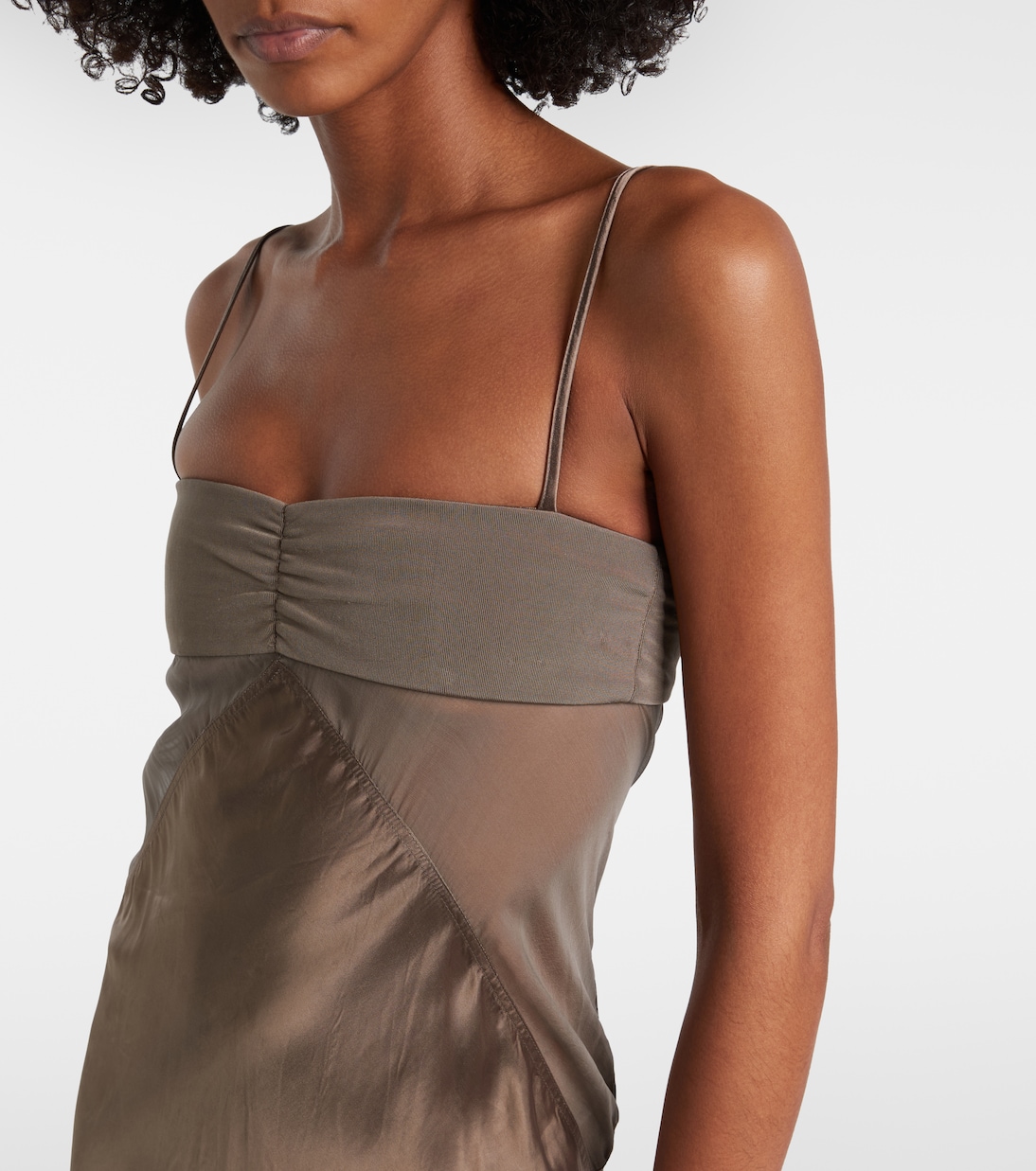 Combo silk-trimmed satin gown | Rick Owens