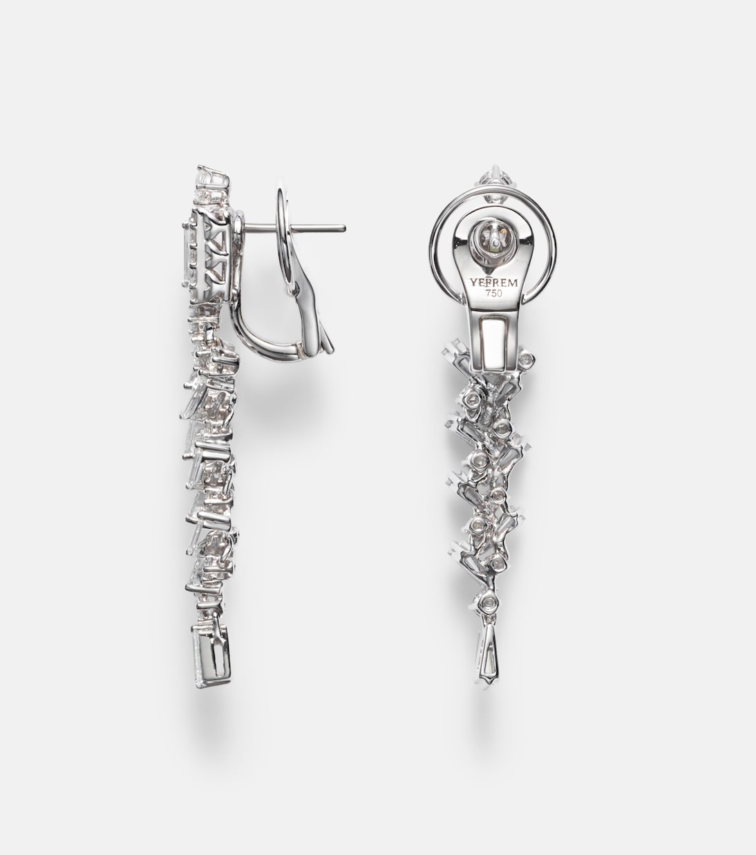Pendientes de oro blanco de 18 ct (750/1000) con diamantes | Yeprem