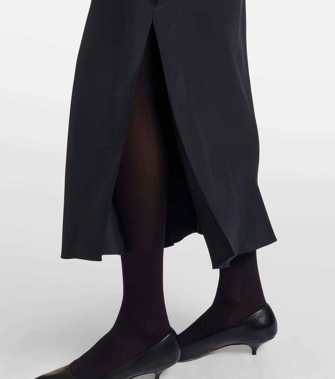 Abito midi Barina in seta con pizzo | The Row