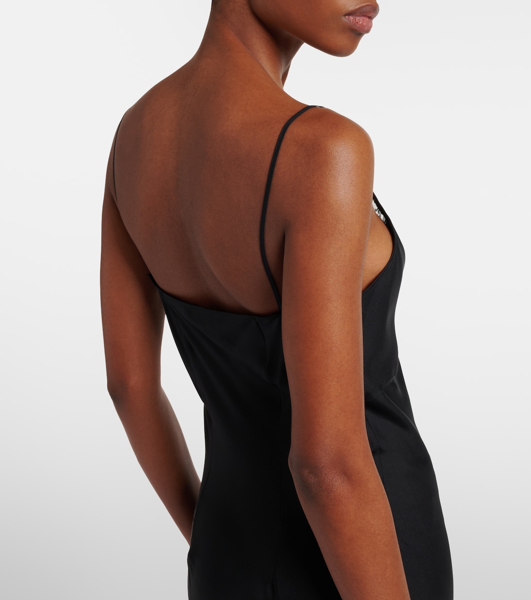 Abito midi Barina in seta con pizzo | The Row