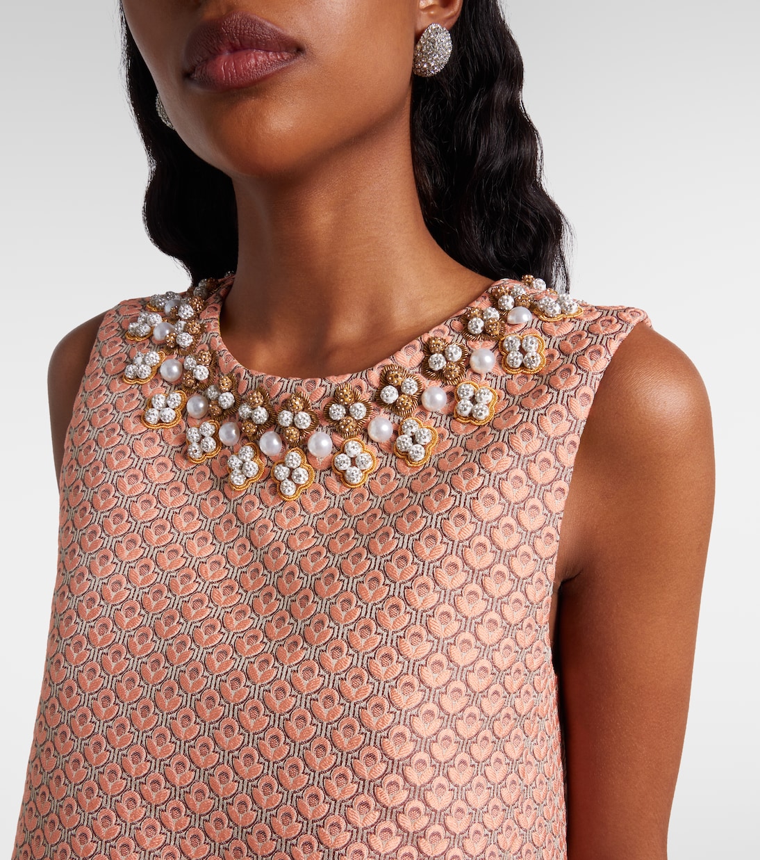 Top La Scala de jacquard floral adornado | La DoubleJ