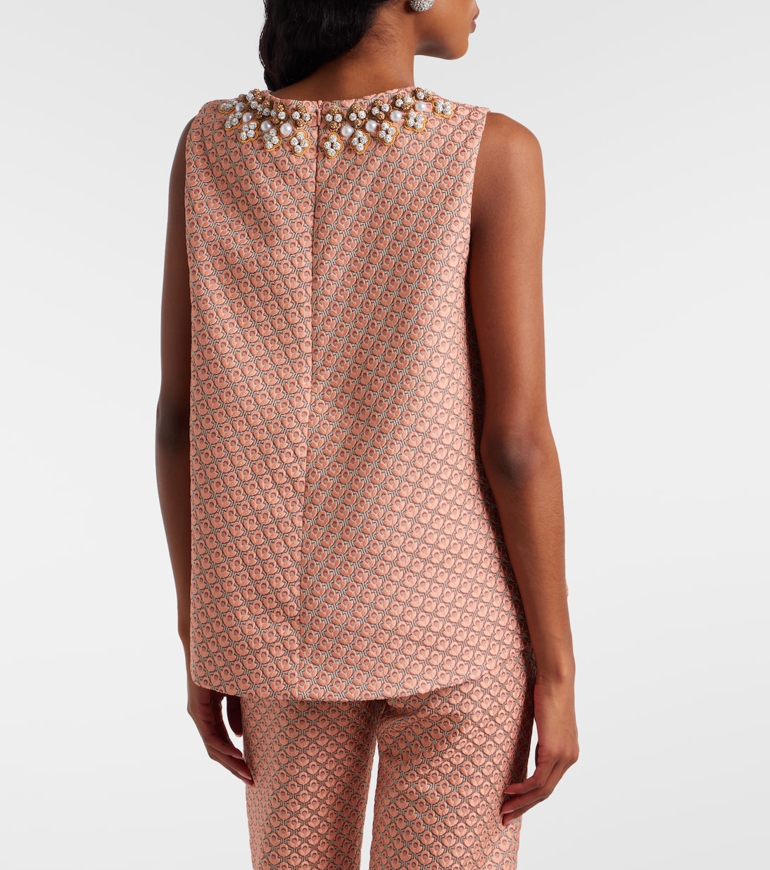 Top La Scala de jacquard floral adornado | La DoubleJ