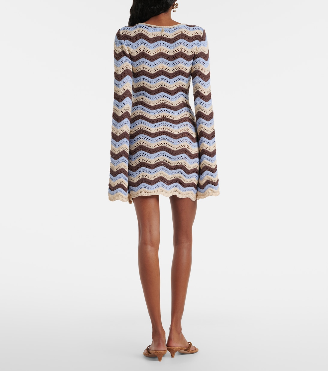 فستان قصير محبوك من القطن المخلوط بخطوط Rey | Bananhot