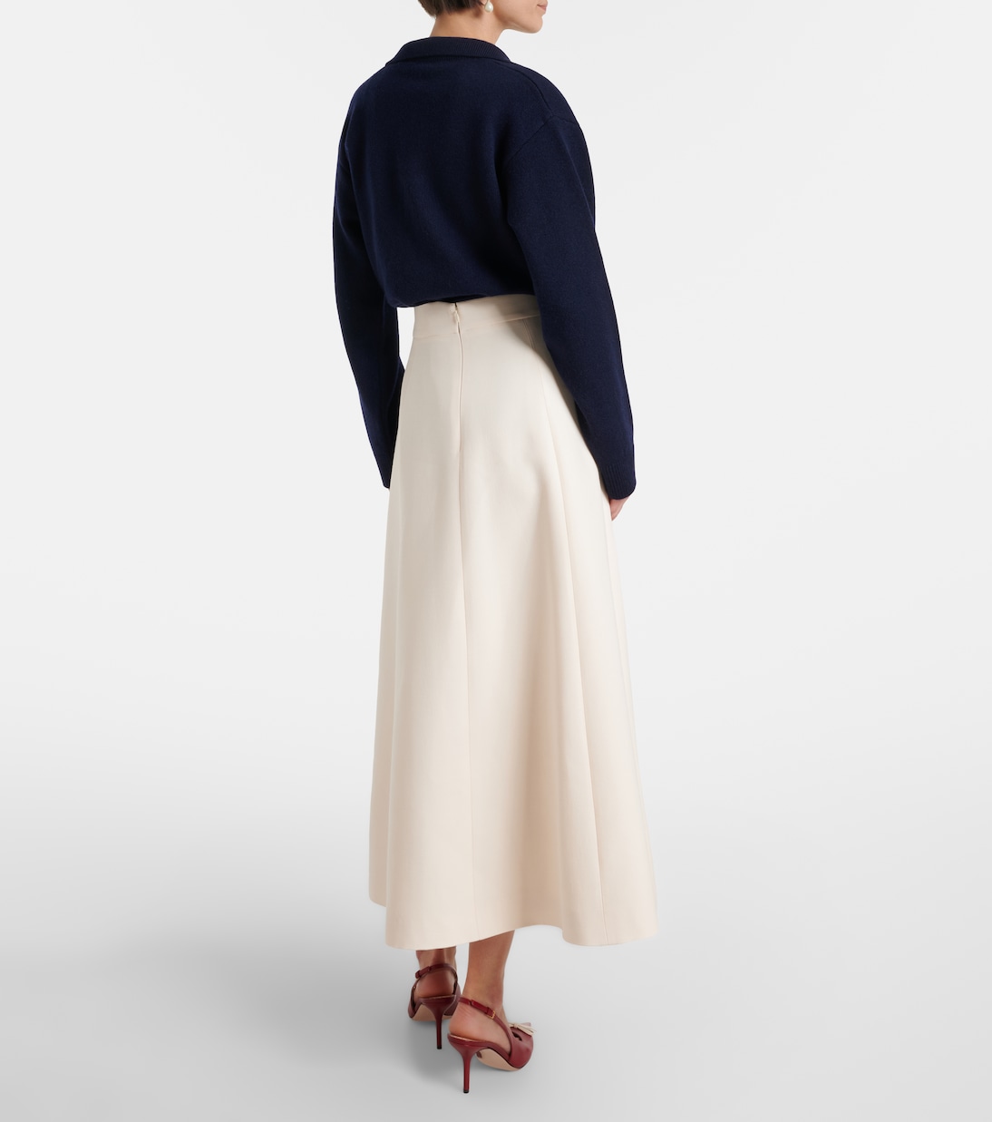 VGold Crepe Couture midi skirt | Valentino