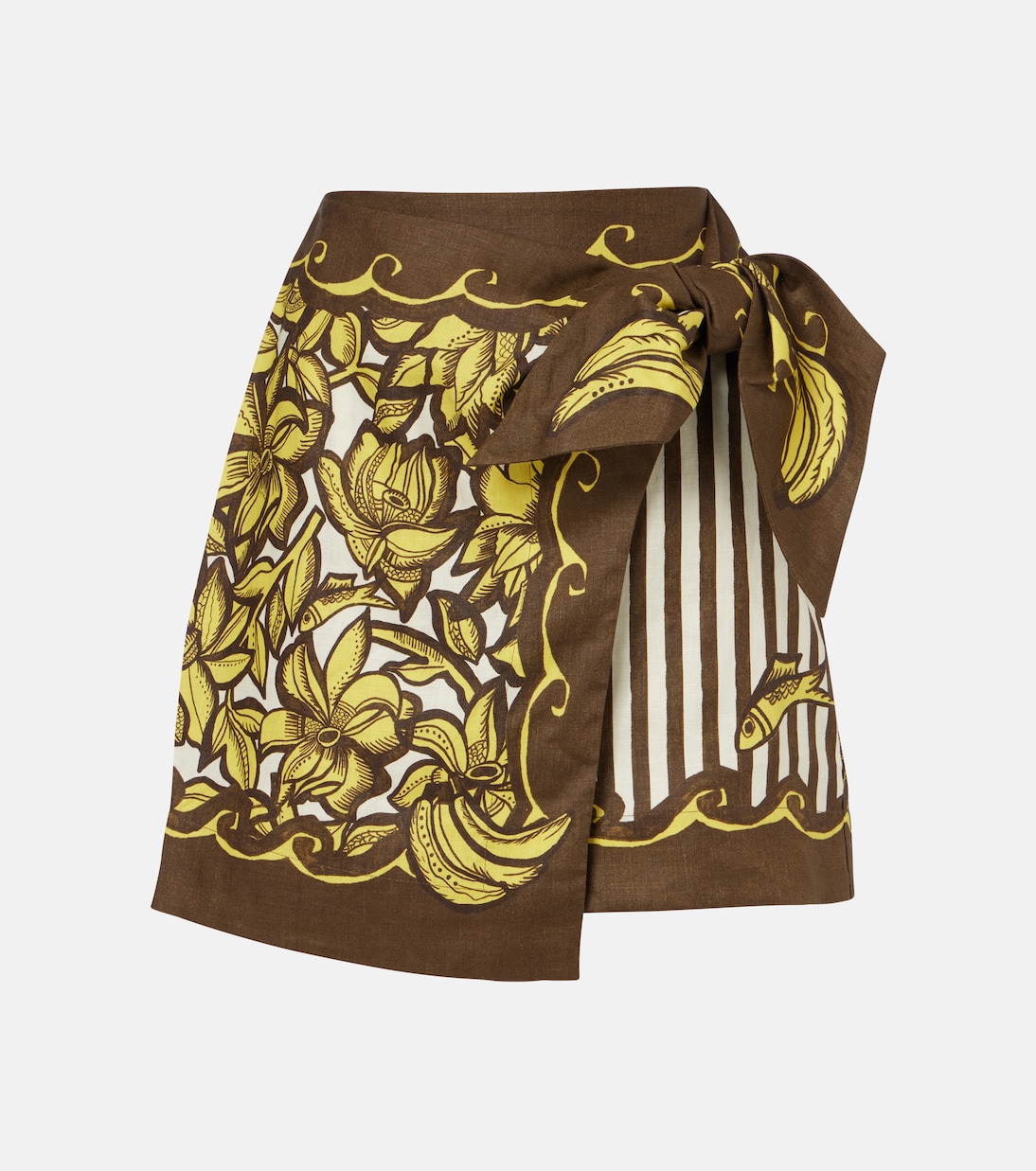 Mona printed hemp wrap skirt | Alémais