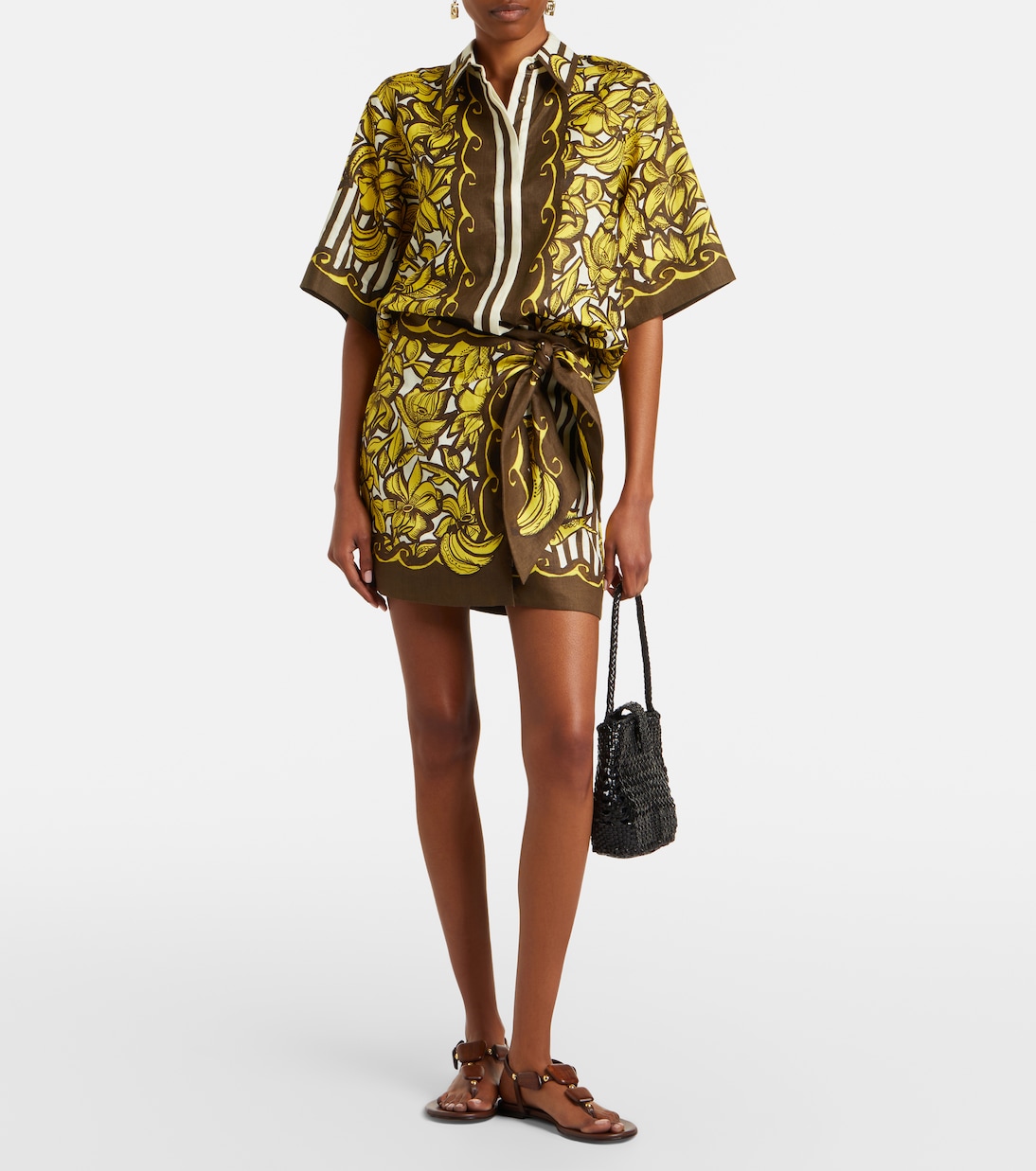 Mona printed hemp wrap skirt | Alémais