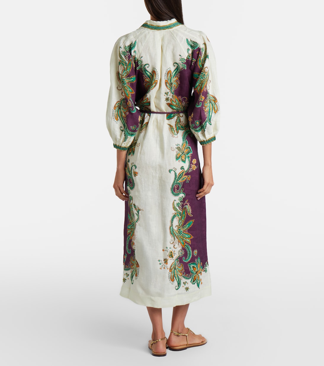 Vestido camisero Ruthie de lino estampado | Alémais