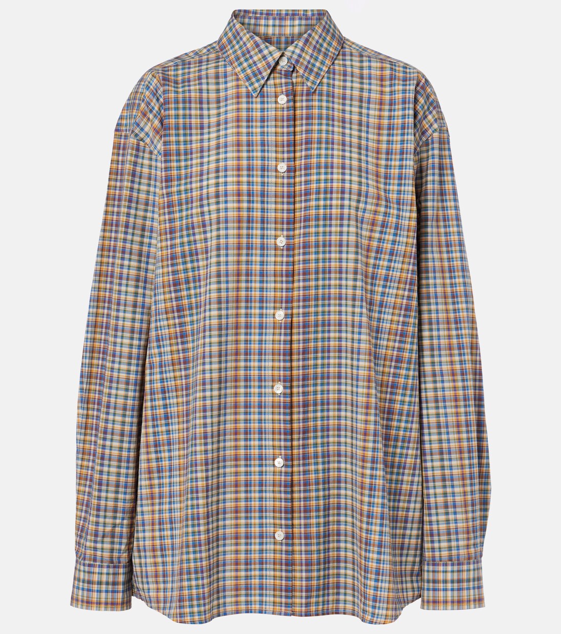 Camisa de popelín de algodón a cuadros | Toteme