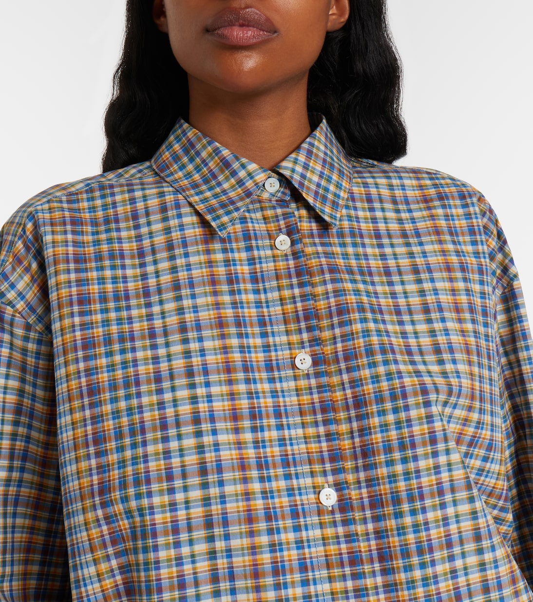 Camisa de popelín de algodón a cuadros | Toteme