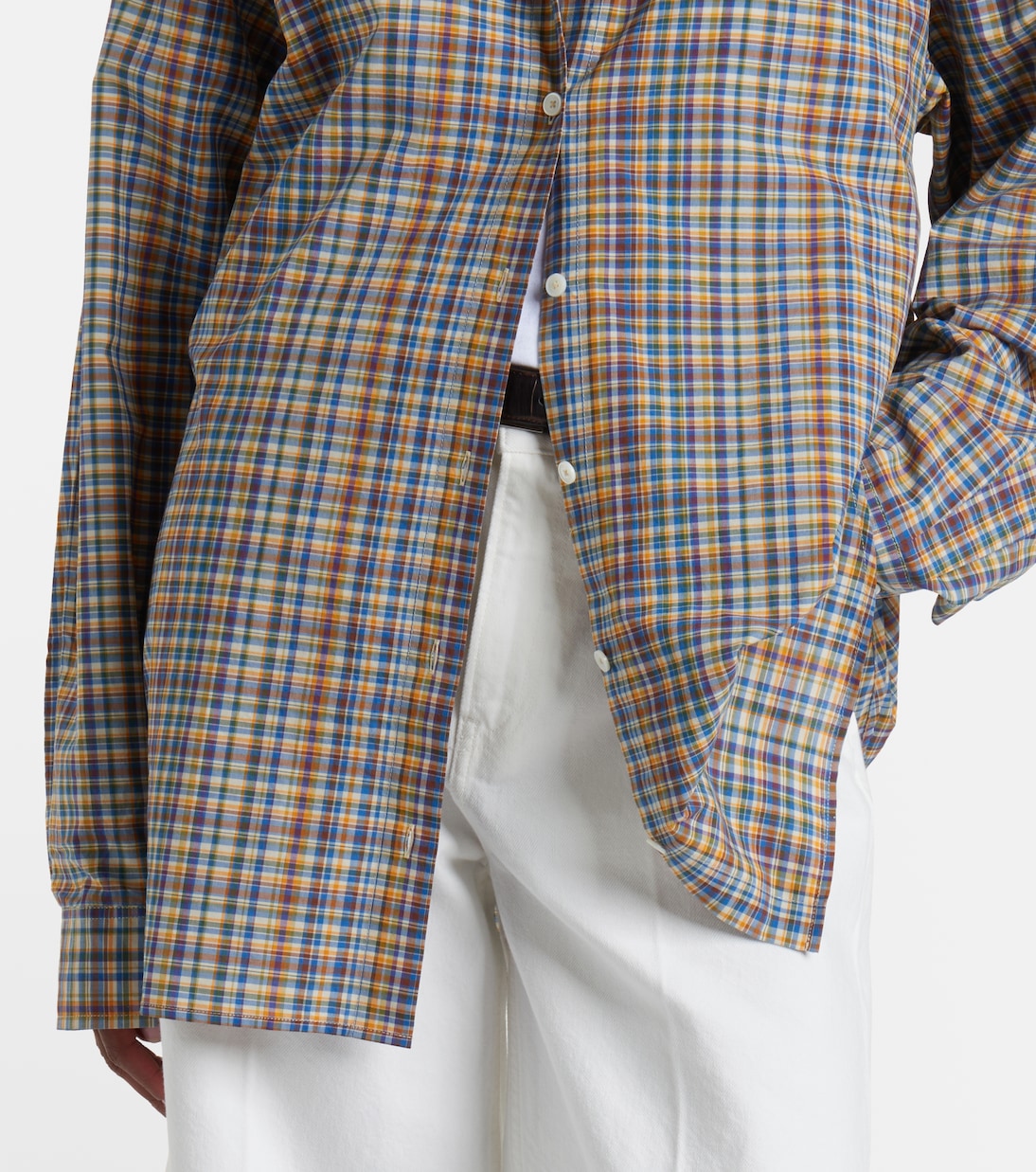 Camisa de popelín de algodón a cuadros | Toteme