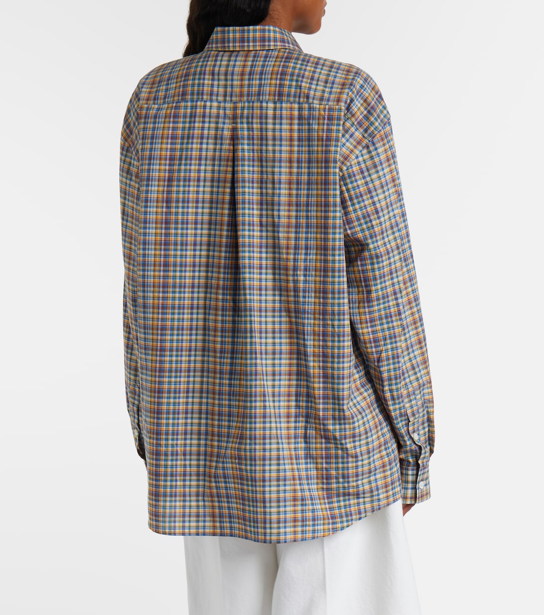 Camisa de popelín de algodón a cuadros | Toteme