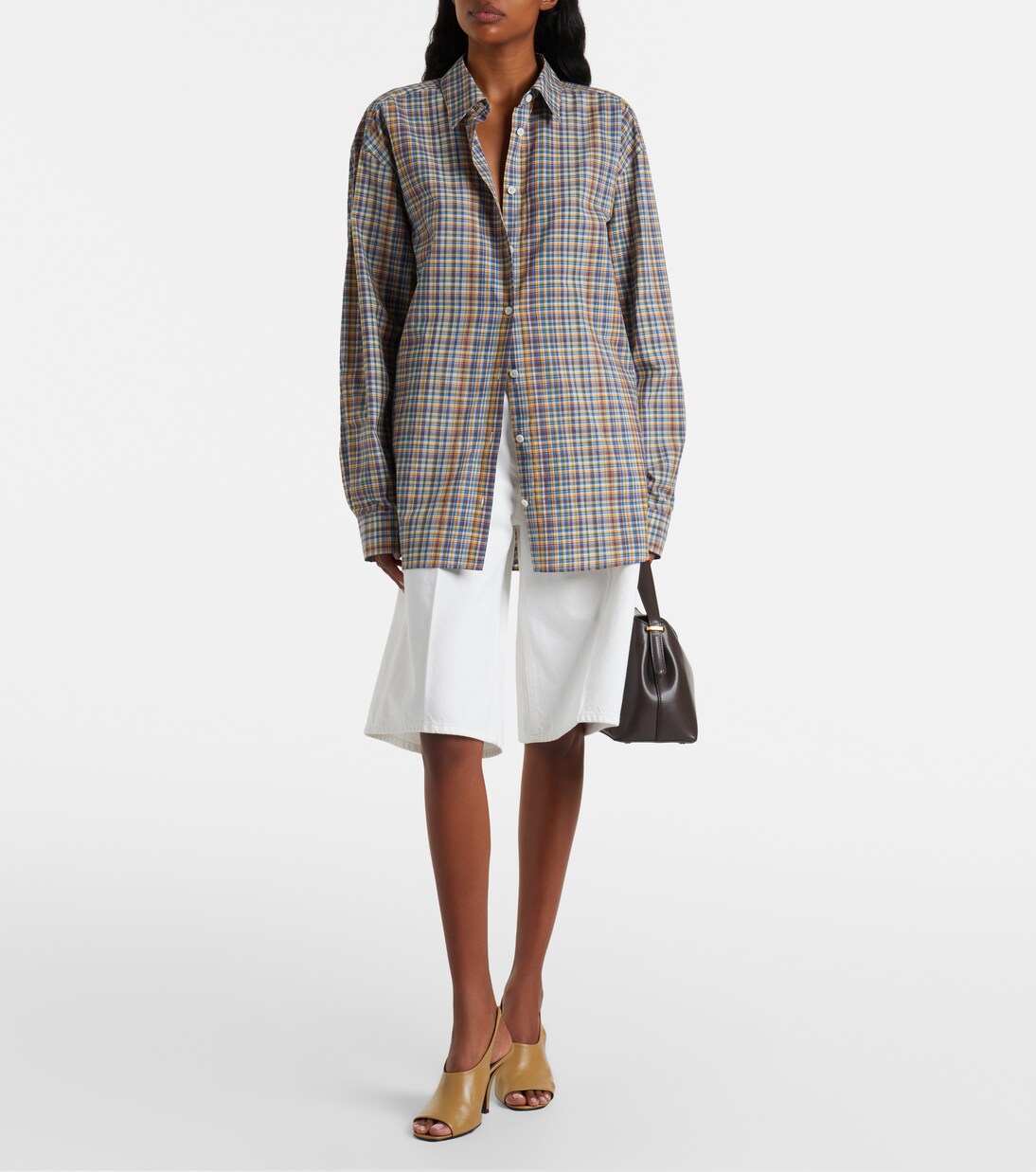Camisa de popelín de algodón a cuadros | Toteme