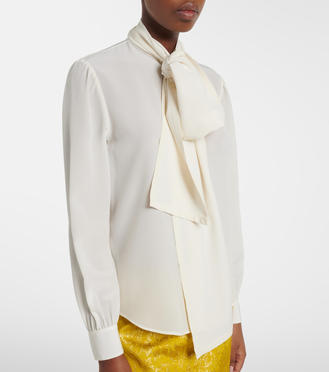 Tie-neck silk blouse | Saint Laurent