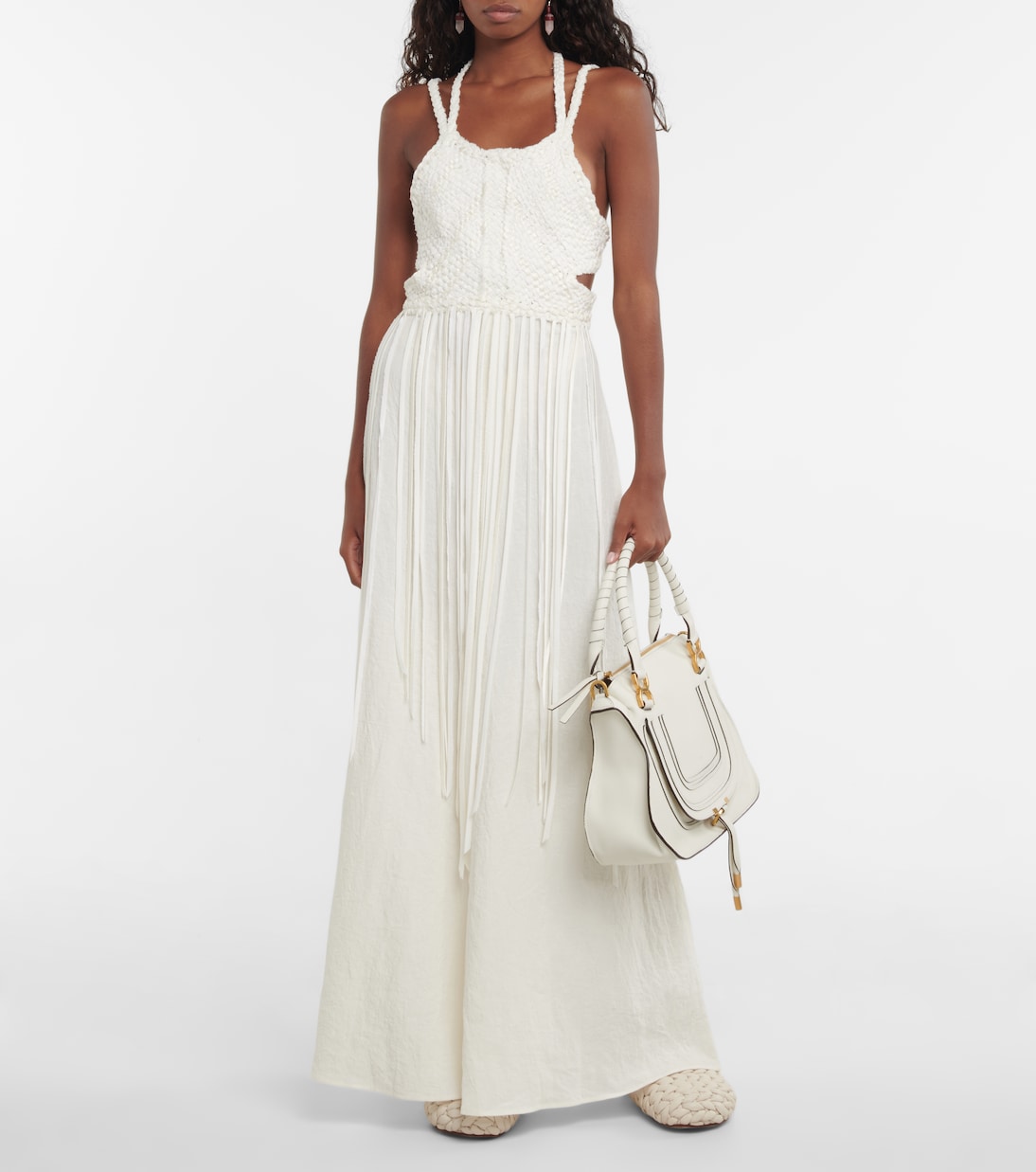 Maxikleid aus Seide und Leinen | Chloé