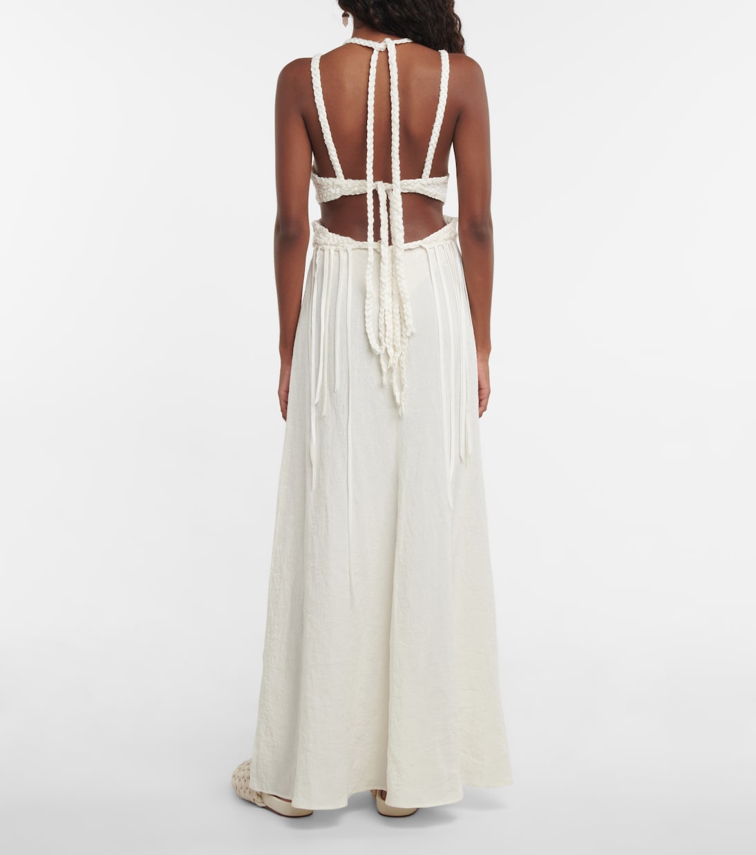 Maxikleid aus Seide und Leinen | Chloé