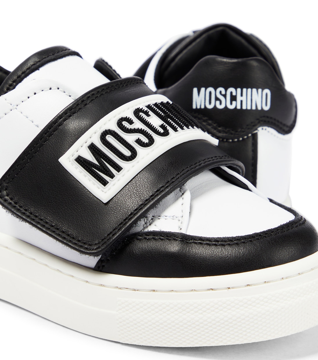 Logo leather sneakers | Moschino Kids