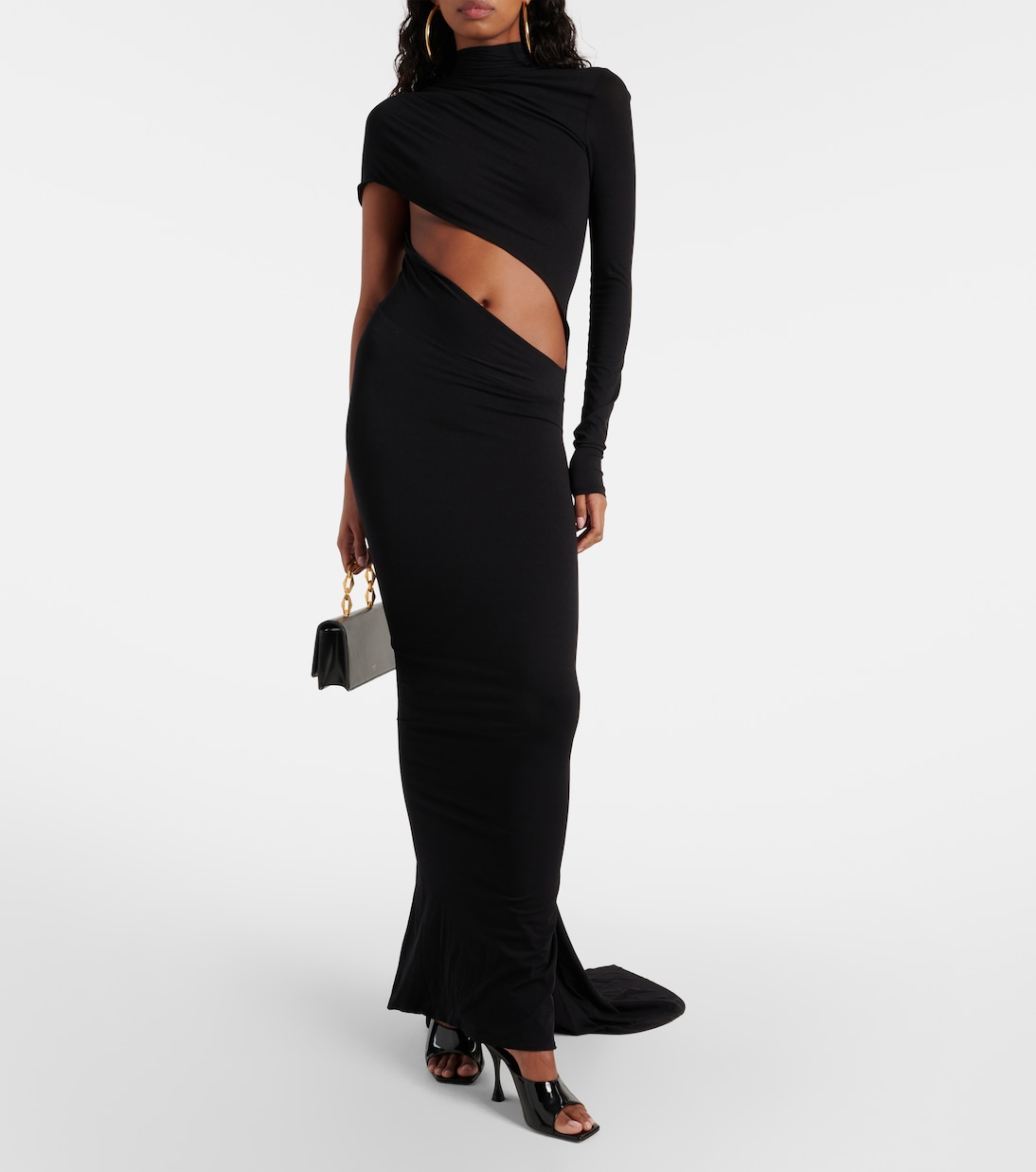 Asymmetric cutout jersey gown | LaQuan Smith
