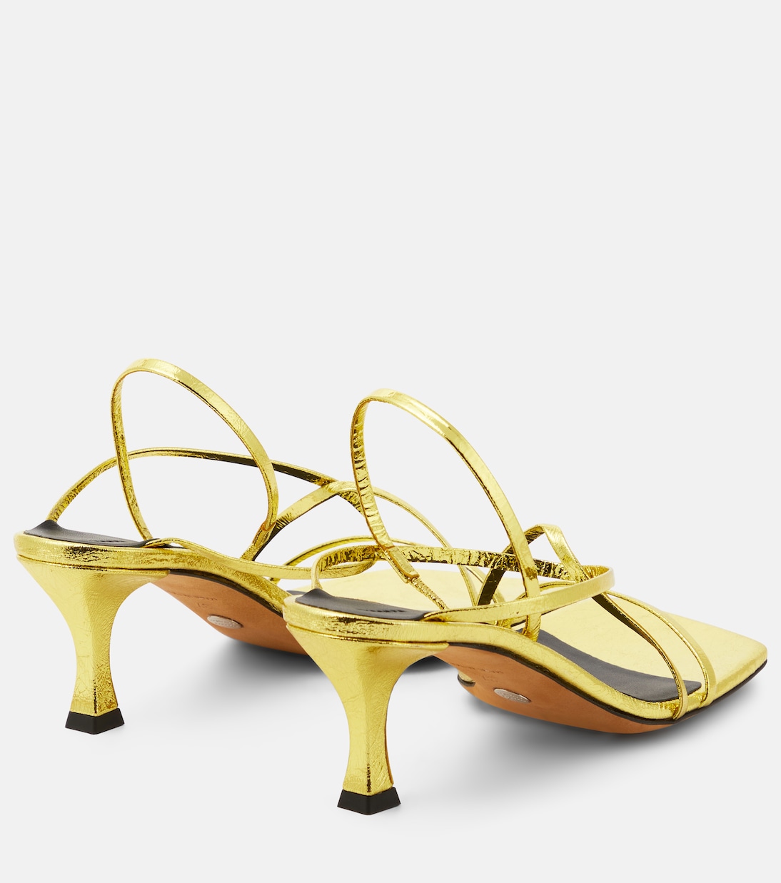 Slingback-Sandalen 60 aus Metallic-Leder | Proenza Schouler