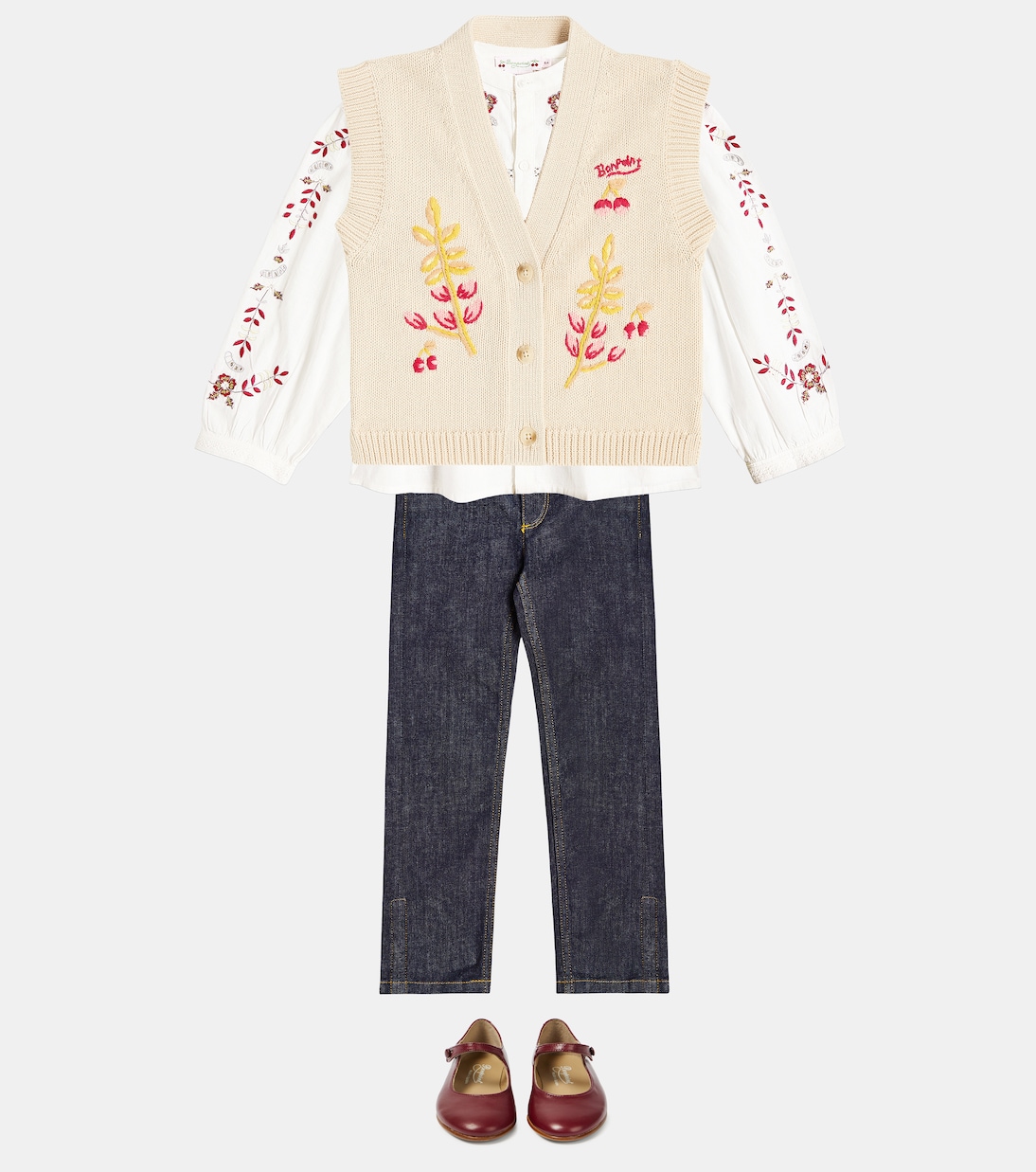 Cardigan Ticiana en coton brodé | Bonpoint