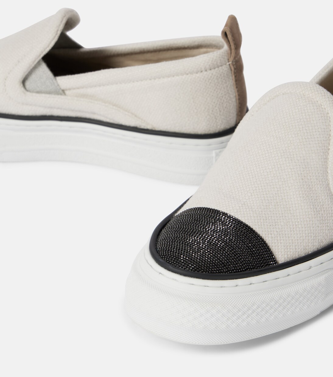 Monili canvas slip-on shoes | Brunello Cucinelli