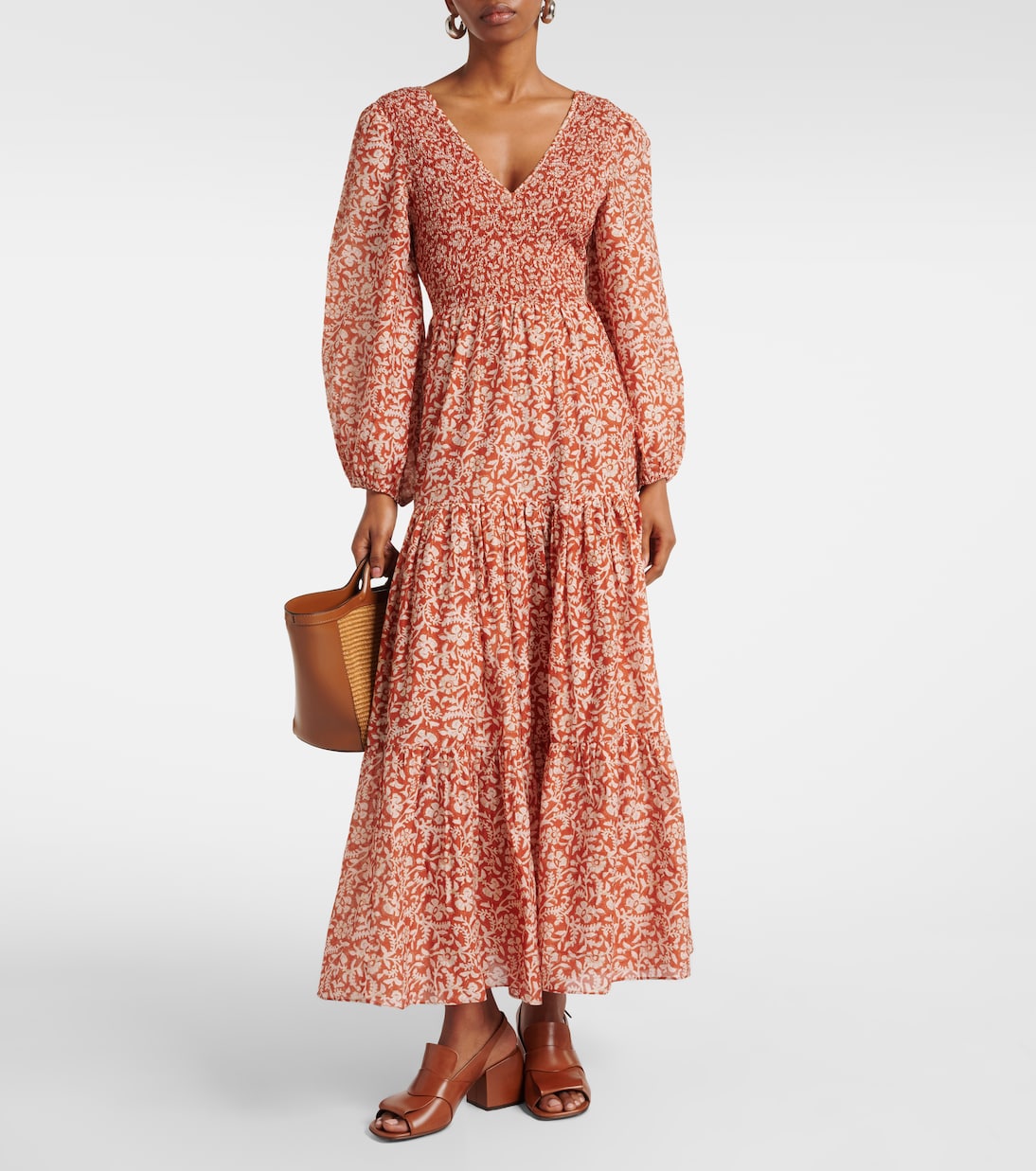 Robe midi Brooke en coton et soie | Rixo