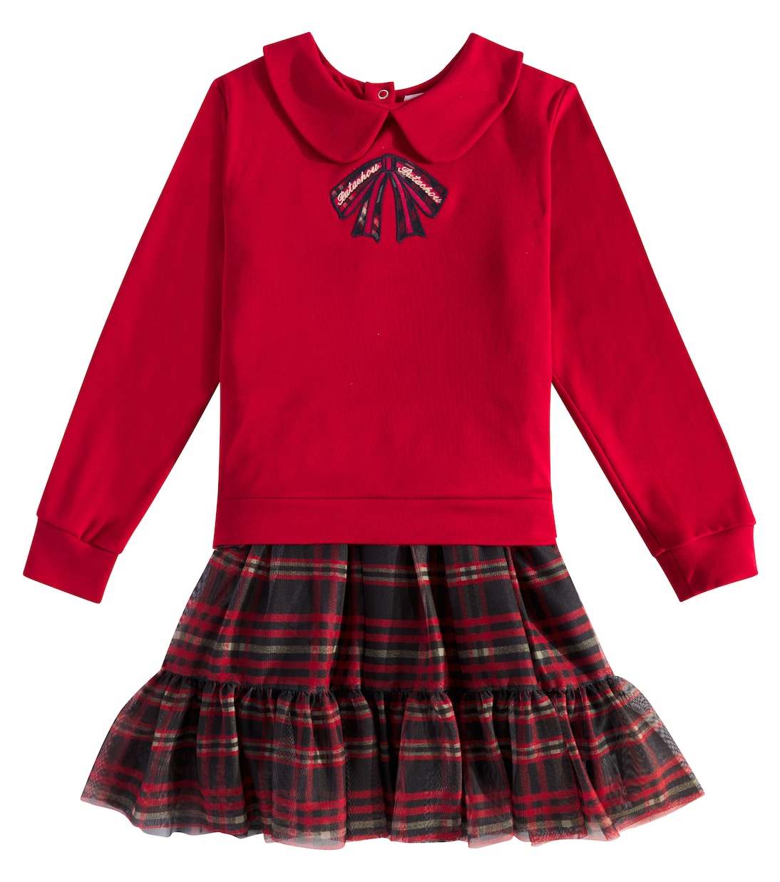 Embroidered cotton and tulle sweater dress | Patachou