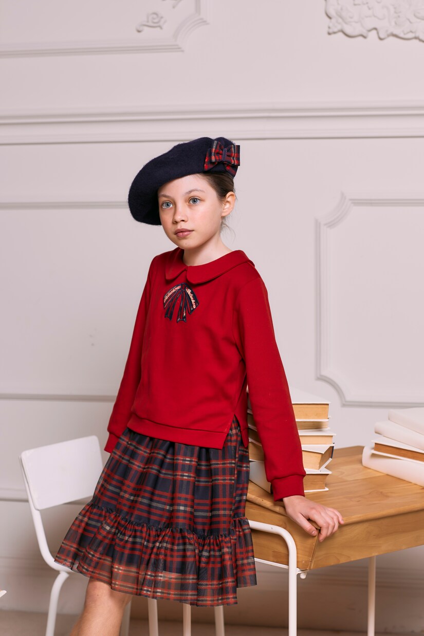 Embroidered cotton and tulle sweater dress | Patachou