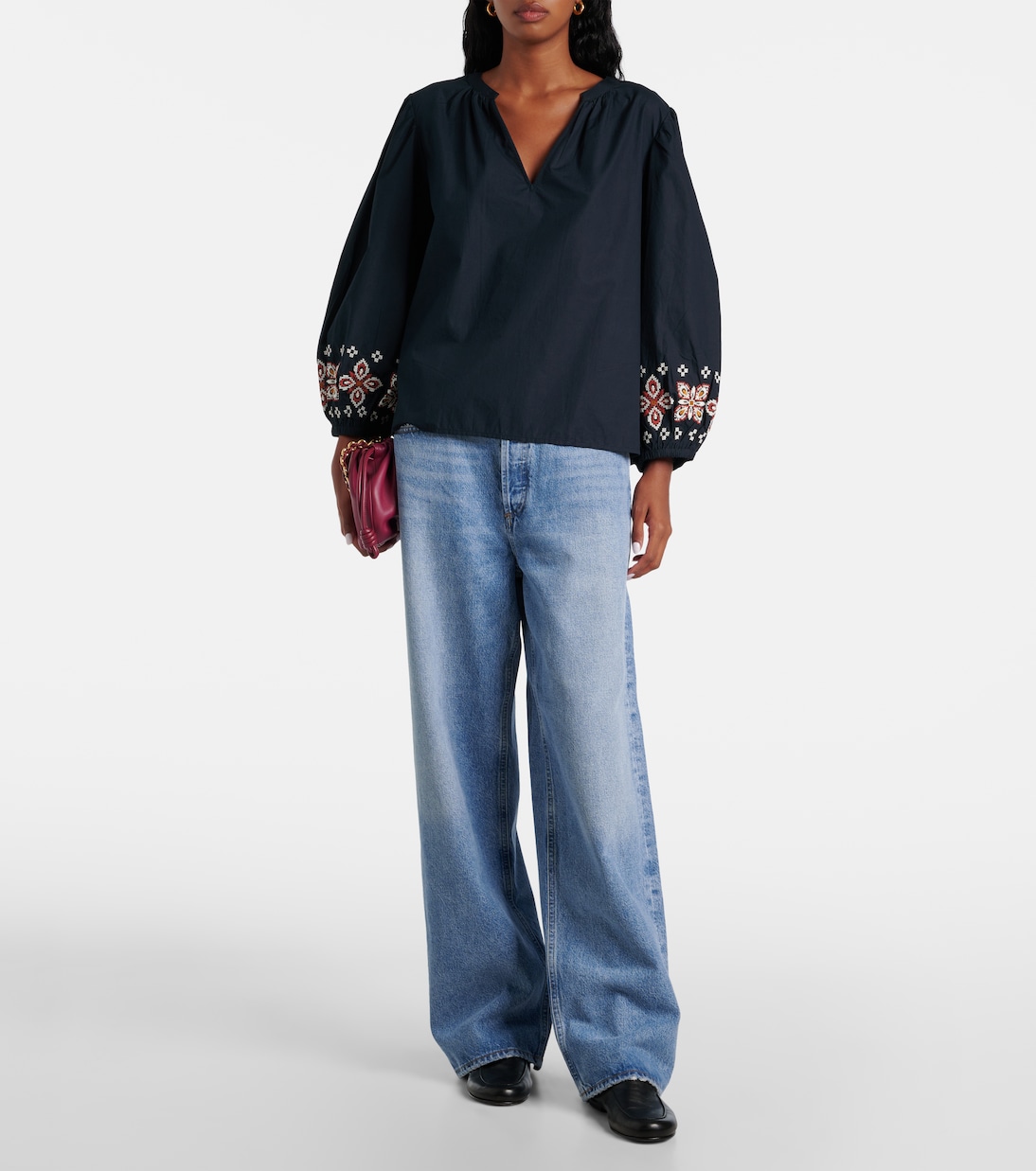 Bestickte Bluse Paola aus Baumwolle | Velvet