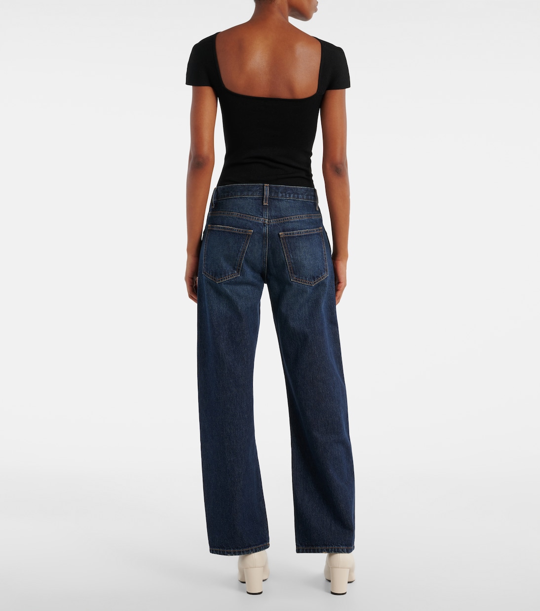 Jeans anchos Kerrie de tiro medio | Khaite