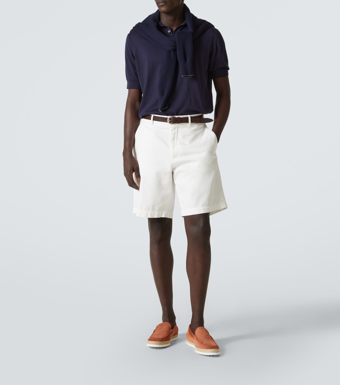 Jute-trimmed suede slip-on shoes | Tod's