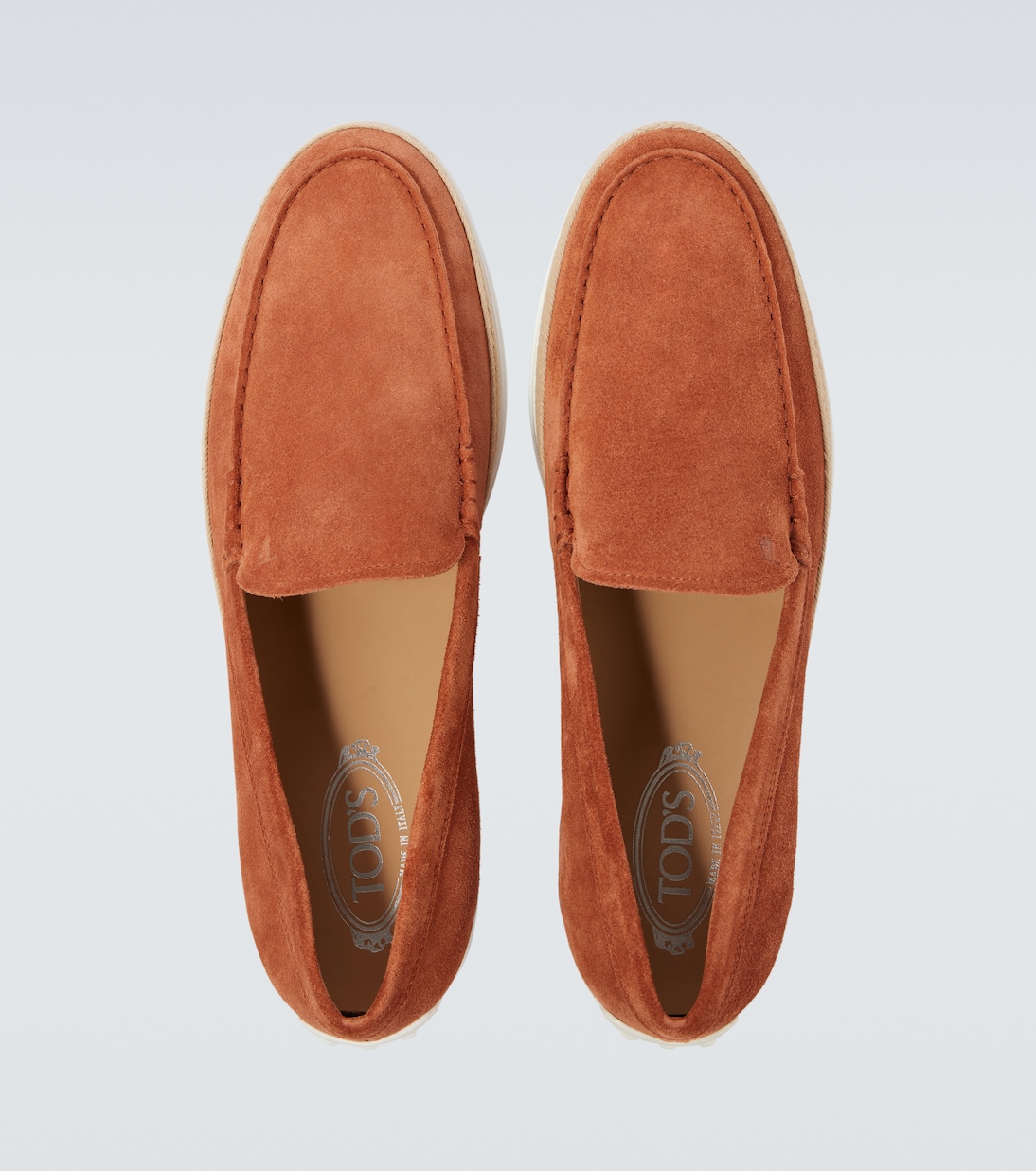 Jute-trimmed suede slip-on shoes | Tod's