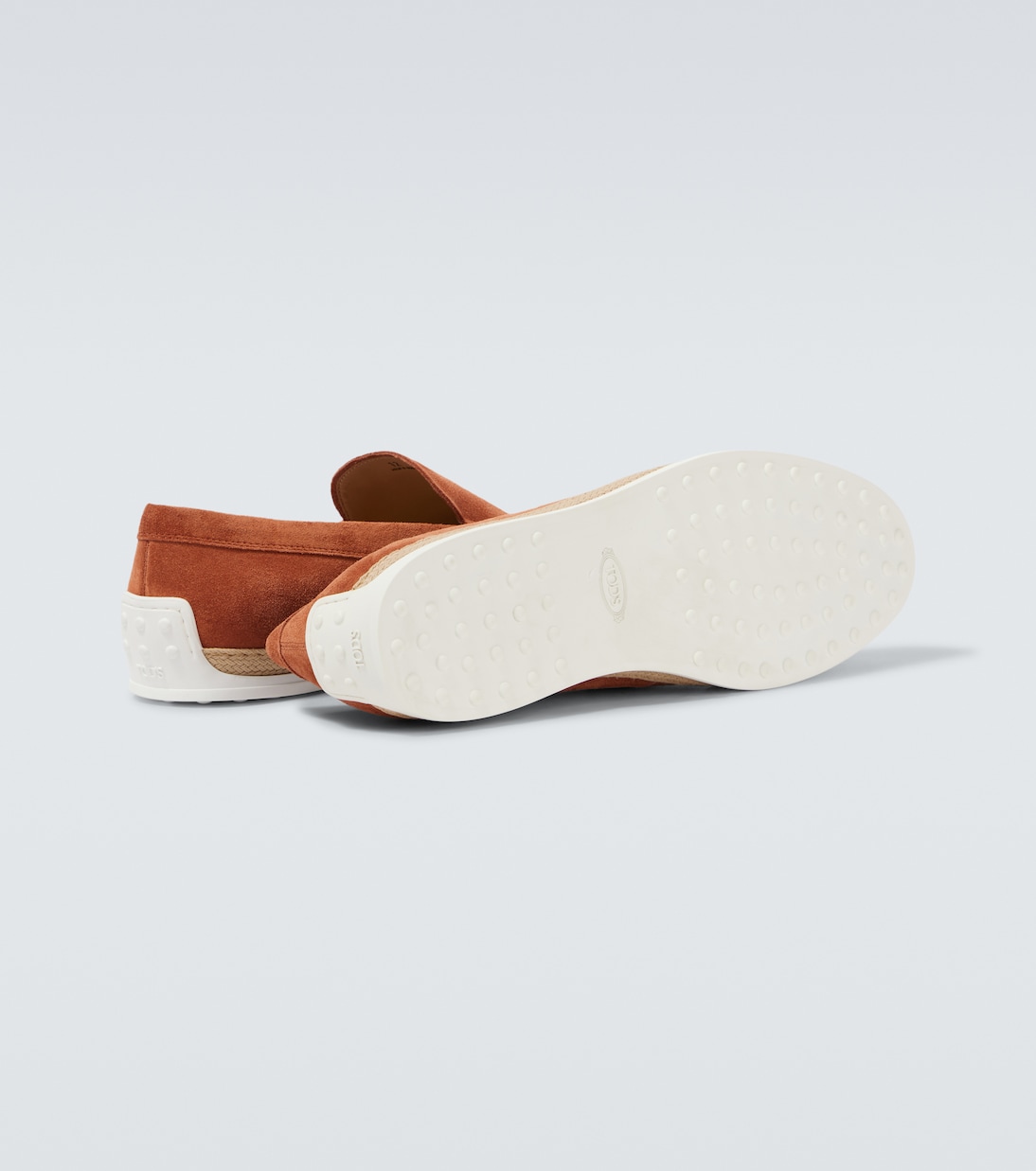 Jute-trimmed suede slip-on shoes | Tod's