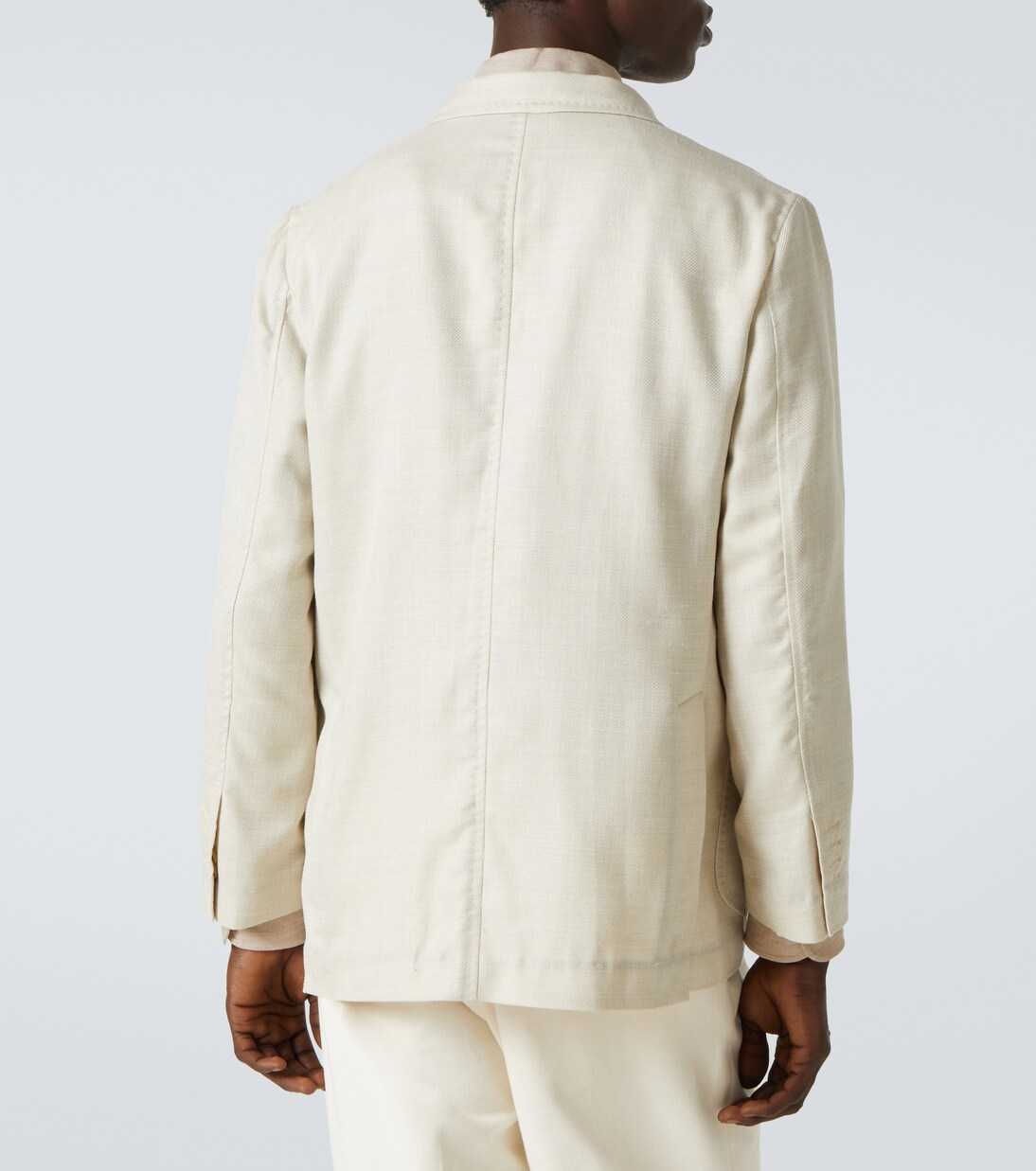 Herringbone wool, silk, and linen blazer | Rubinacci