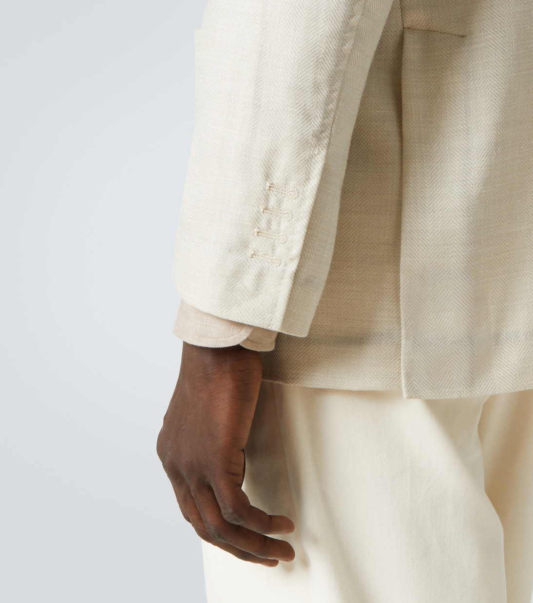 Herringbone wool, silk, and linen blazer | Rubinacci