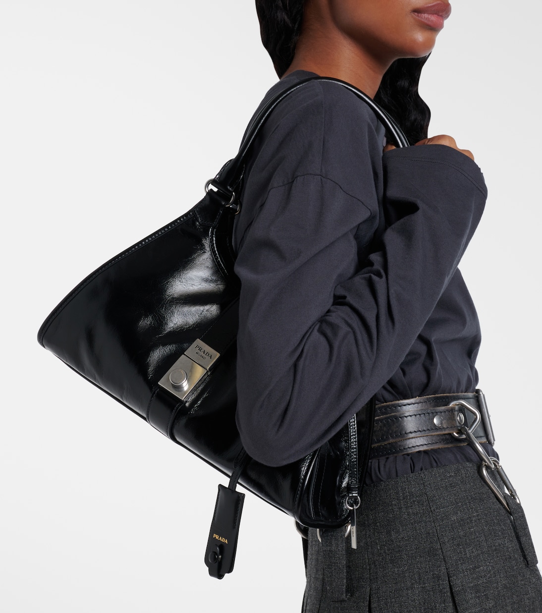 Tote Bag Medium aus Leder | Prada