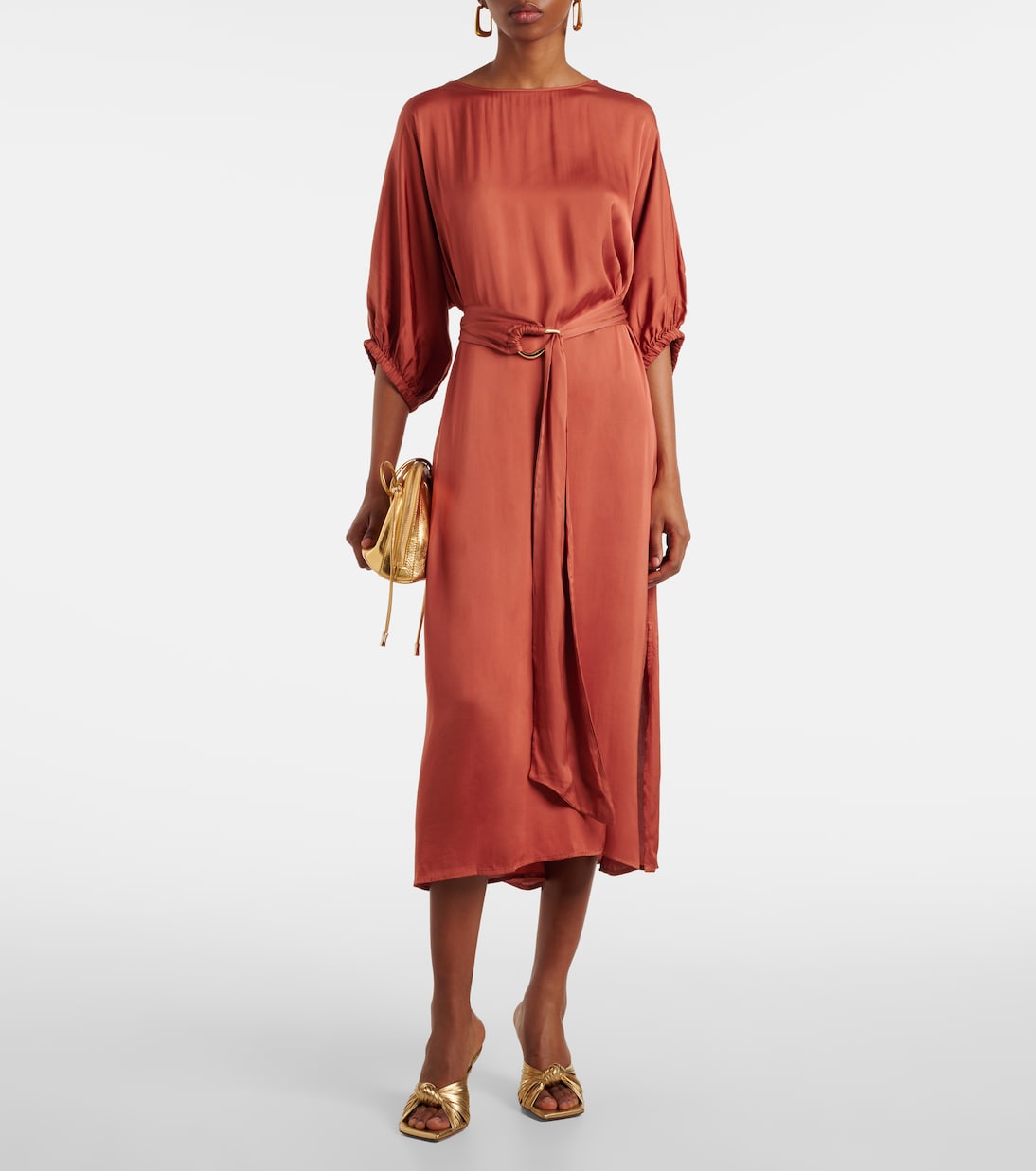 Robe midi Laurel en satin | Velvet