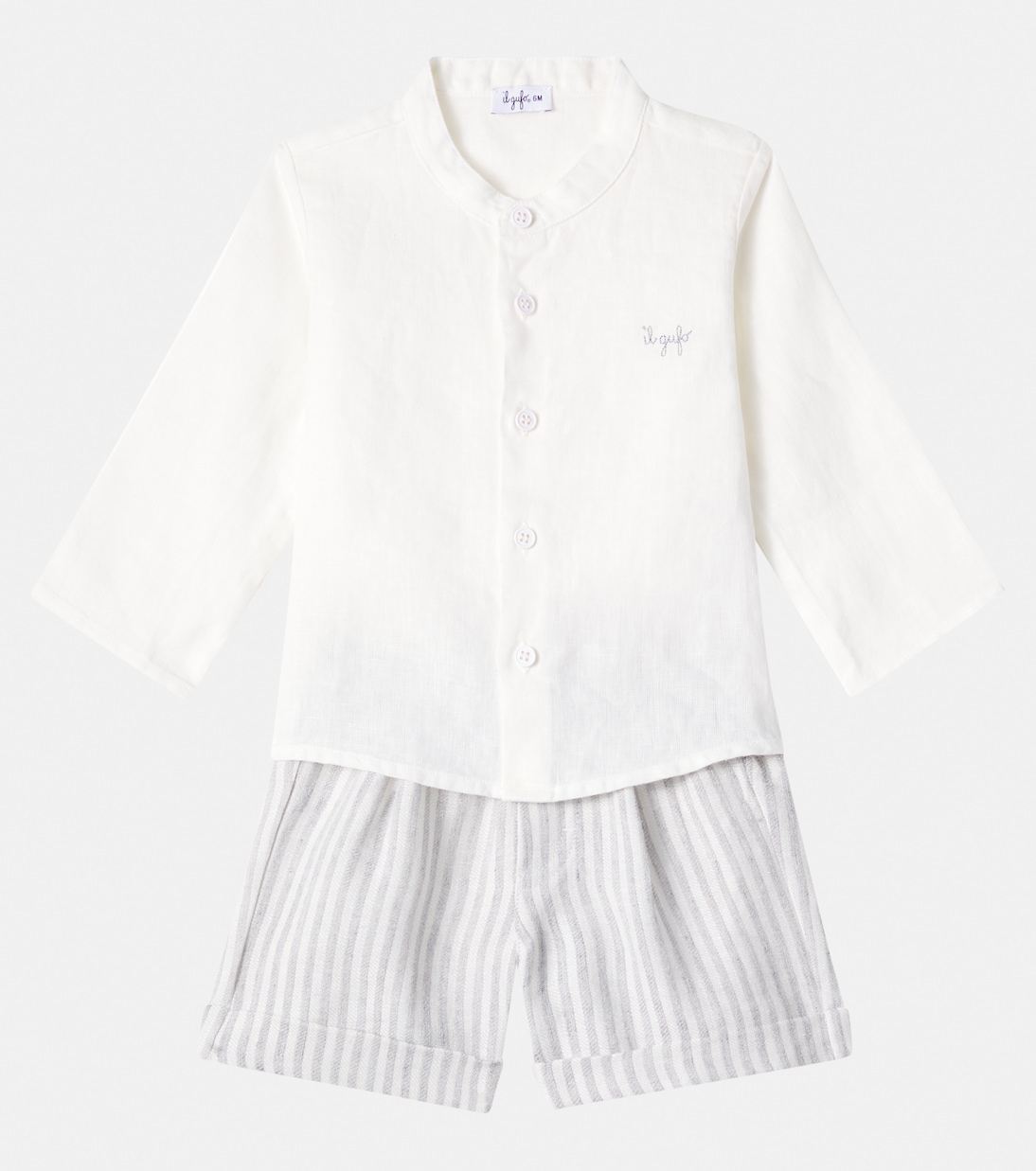 Bebé - set de camisa y bermudas de lino | Il Gufo