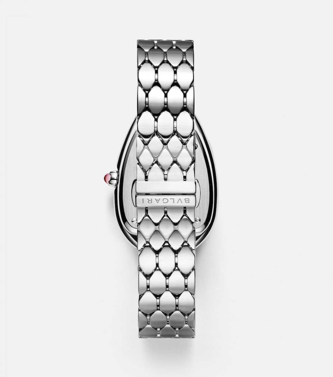 Orologio Serpenti Seduttori 33 mm in acciaio inossidabile con diamanti e rubellite | Bvlgari